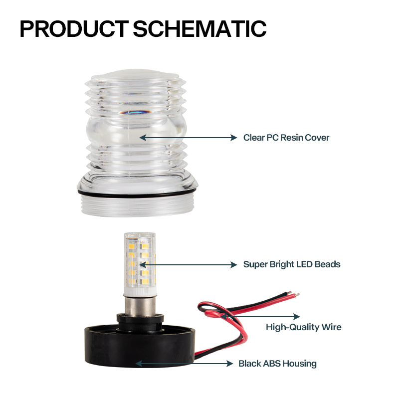 12V マリン LED アンカーライト防水 360 度オール - Fishing Boat Navigation Light のレビューと価格