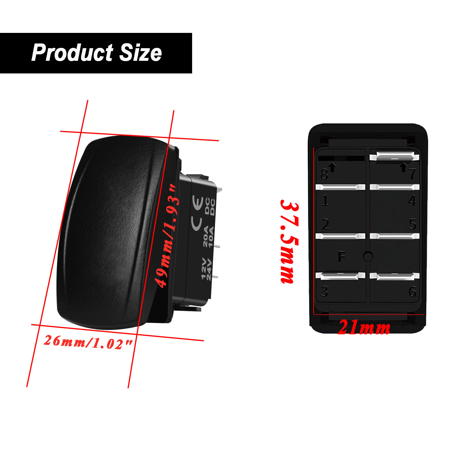 12V/24V 防水バックライト付きマリンロッカースイッチヨ - Fishing Boat Navigation Light のレビューと価格