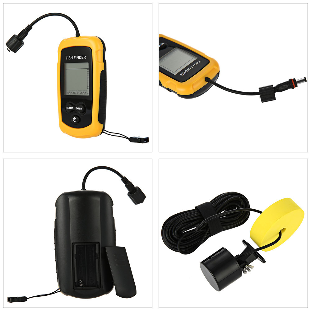アラーム付き100Mポータブルソナー魚群探知機 ソナー範囲エ - Fishing Boat Depth Finder のレビューと価格